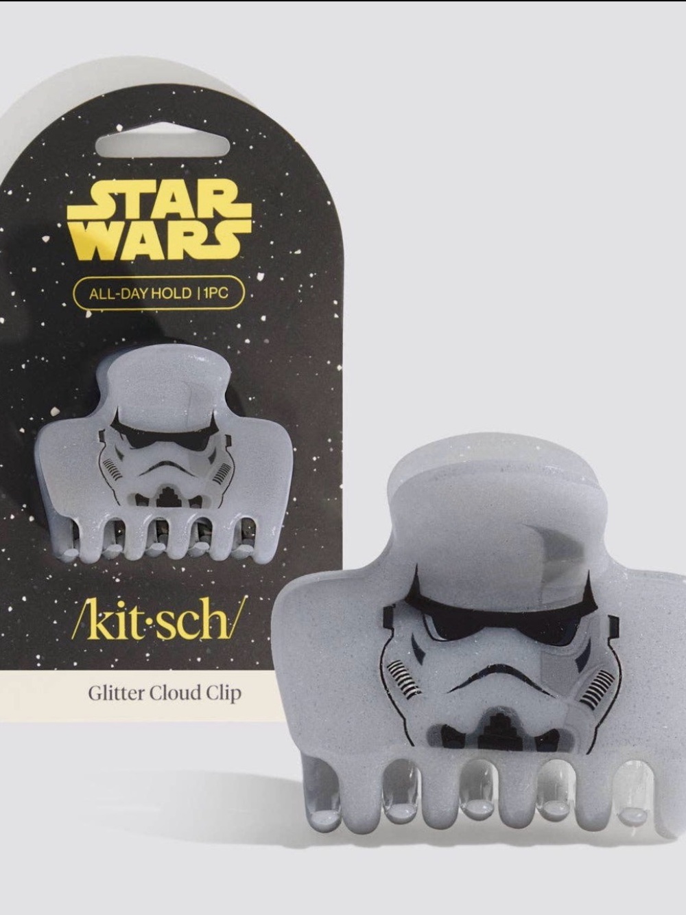 Kitsch Silver Glitter Stormtrooper Hair Clip